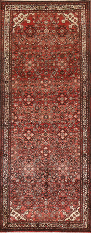 Red Hamedan Persian Runner Rug 3x10