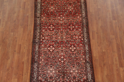 Red Hamedan Persian Runner Rug 3x10