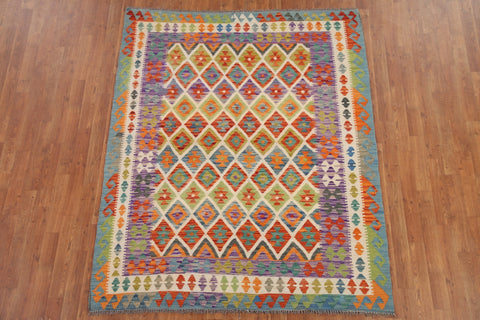 Geometric Kilim Oriental Area Rug 5x6