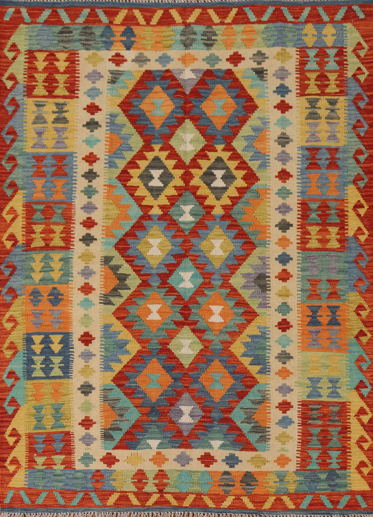 Geometric Kilim Oriental Area Rug 5x6