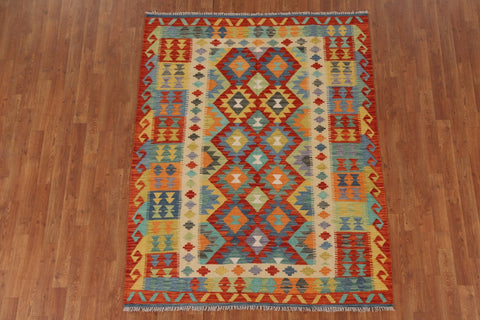 Geometric Kilim Oriental Area Rug 5x6