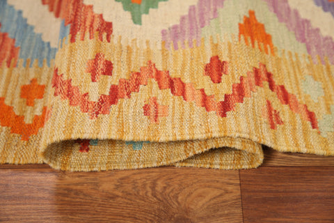 Colorful Kilim Reversible Wool Area Rug 5x7