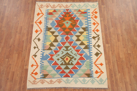 Geometric Kilim Oriental Area Rug 5x6