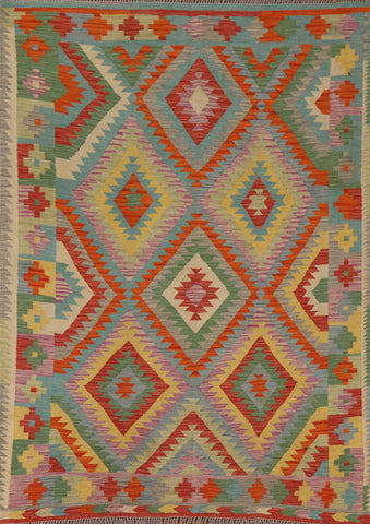 Colorful Kilim Oriental Area Rug 5x6