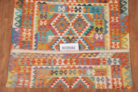 Reversible Wool Kilim Oriental Area Rug 5x6