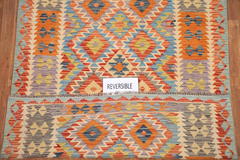 Geometric Kilim Hand-Woven Area Rug 5x6