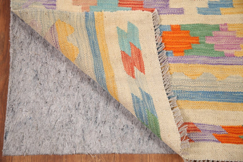 Geometric Kilim Wool Area Rug 5x7