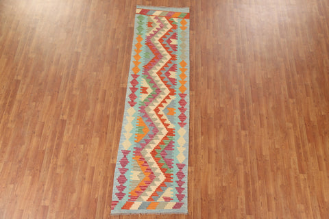 Colorful Kilim Oriental Runner Rug 3x10