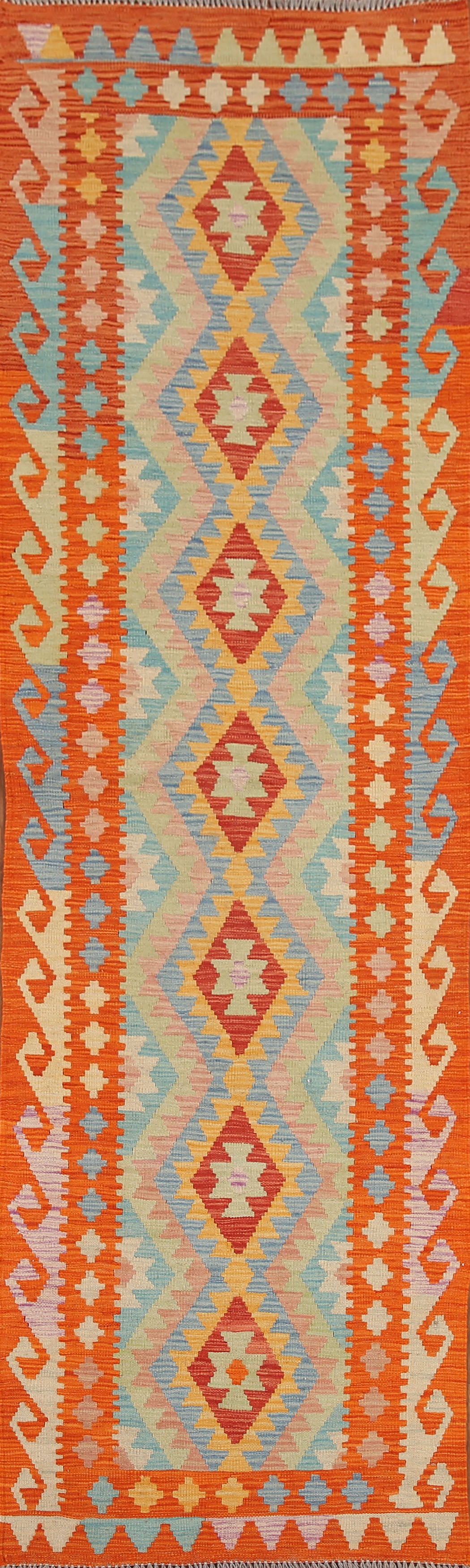 Colorful Kilim Oriental Runner Rug 3x10