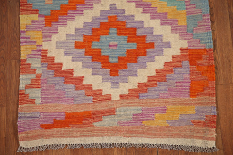 Colorful Kilim Oriental Runner Rug 3x17