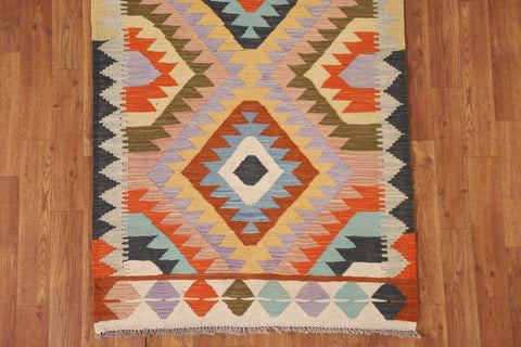 Geometric Kilim Oriental Runner Rug 3x16