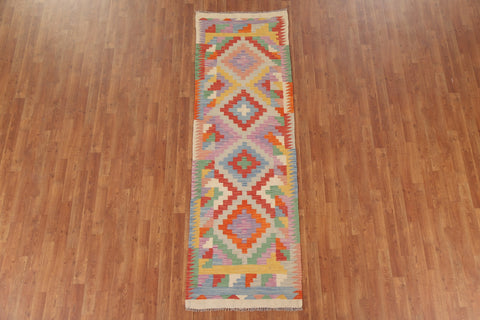 Colorful Kilim Oriental Runner Rug 3x8