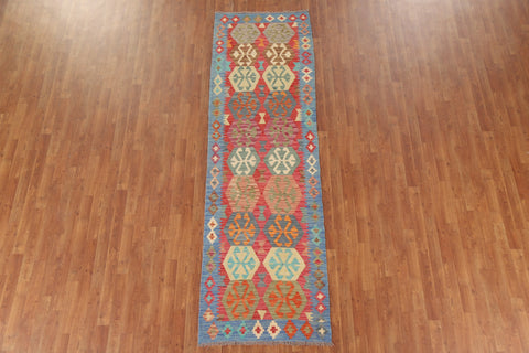 Reversible Wool Kilim Runner Rug 3x10