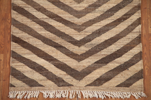 Chevron Style Kilim Wool Runner Rug 3x10