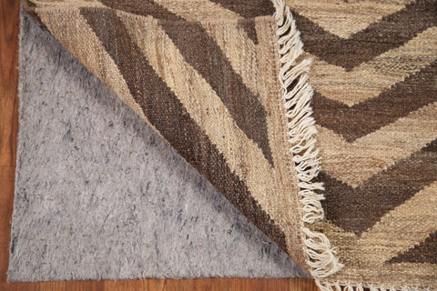 Chevron Style Kilim Wool Runner Rug 3x10