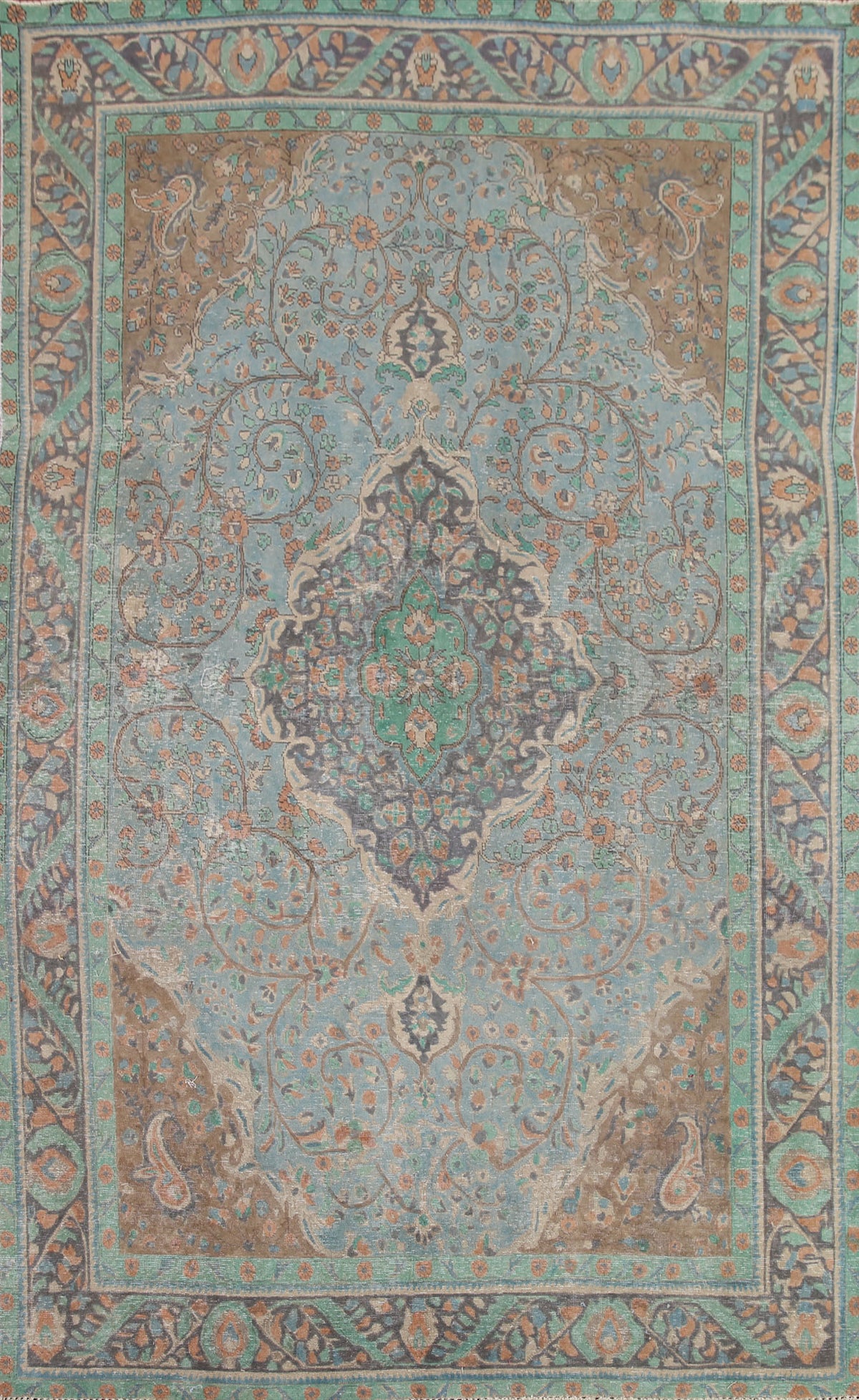 Light Blue Tabriz Persian Area Rug 6x9