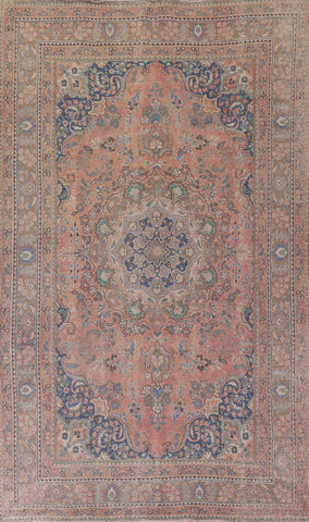 Distressed Pink Mashad Persian Area Rug 6x10