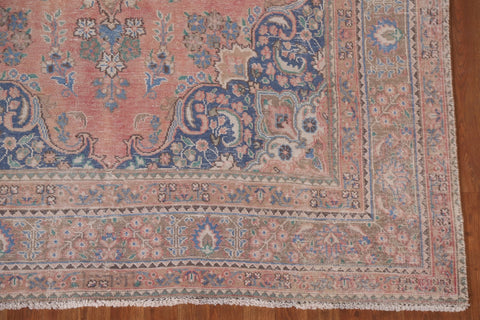 Distressed Pink Mashad Persian Area Rug 6x10