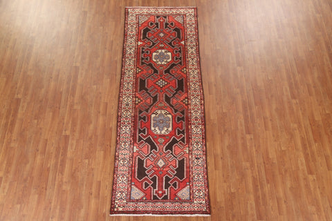 Geometric Hamedan Persian Runner Rug 4x10