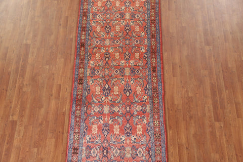 Geometric Red Mahal Persian Runner Rug 4x10