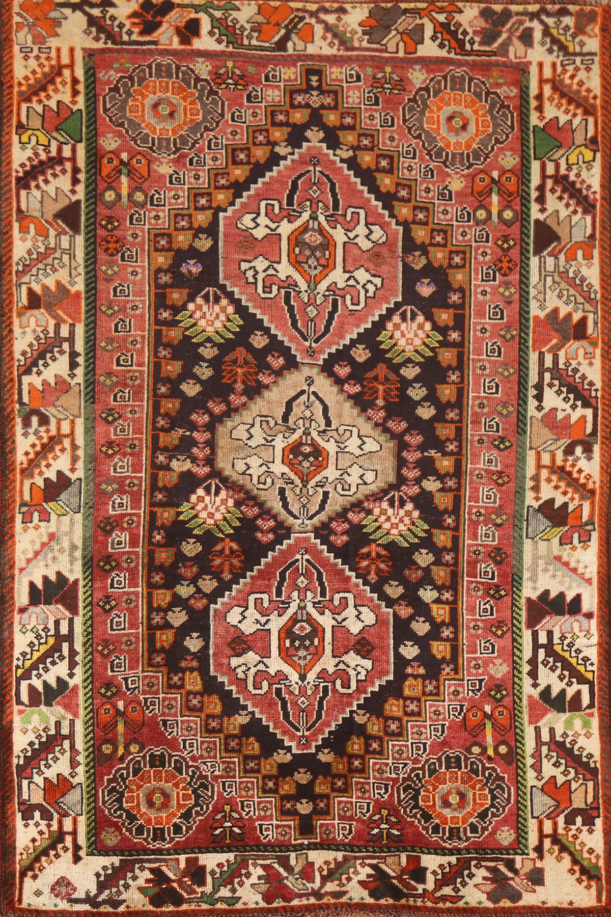 Vintage Tribal Abadeh Persian Area Rug 3x5