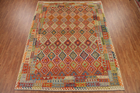 Geometric Kilim Wool Area Rug 10x13