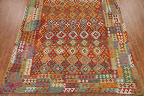 Reversible Wool Kilim All-Over Area Rug 10x13