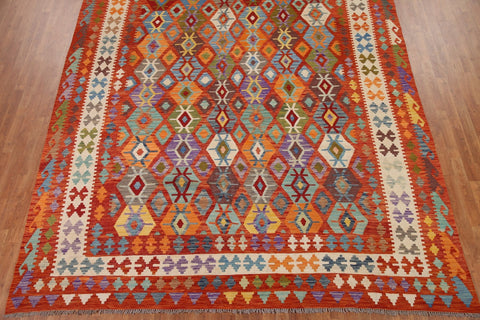 Geometric Kilim Large Wool Rug 11x16