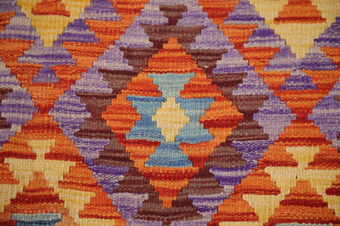 Geometric Kilim Wool Area Rug 8x11