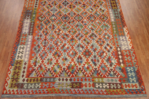 Reversible Wool Kilim Oriental Area Rug 10x13