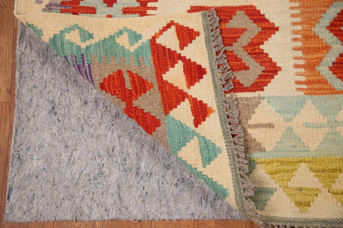 Reversible Wool Kilim Geometric Area Rug 8x9