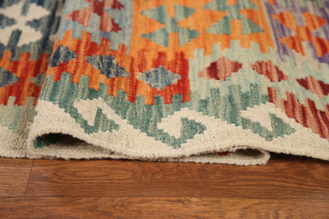 Reversible Wool Kilim Large Area Rug 10x14