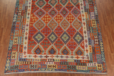 Geometric Kilim Large Wool Rug 10x16