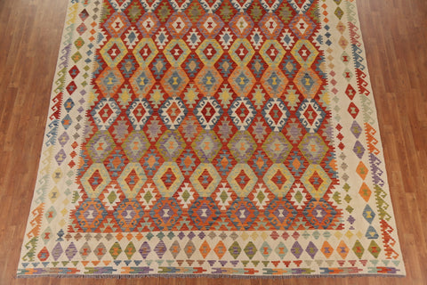 Kilim Geometric Large Wool Rug 10x17