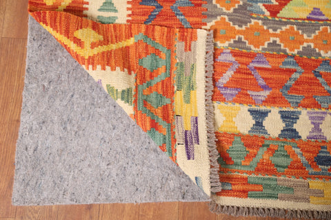 Colorful Kilim Reversible Wool Area Rug 11x13