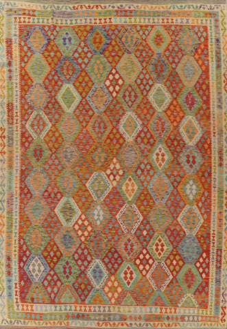 Kilim Reversible Wool Area Rug 10x13