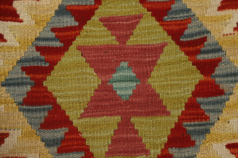 Reversible Wool Kilim Geometric Area Rug 10x13