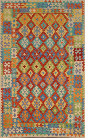 Reversible Wool Kilim Oriental Area Rug 7x10