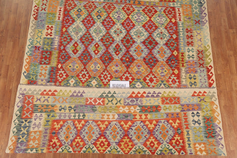 All-Over Kilim Wool Area Rug 8x11