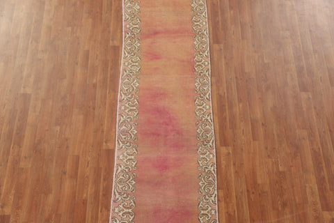 Bordered Wool Tabriz Persian Runner Rug 2x13