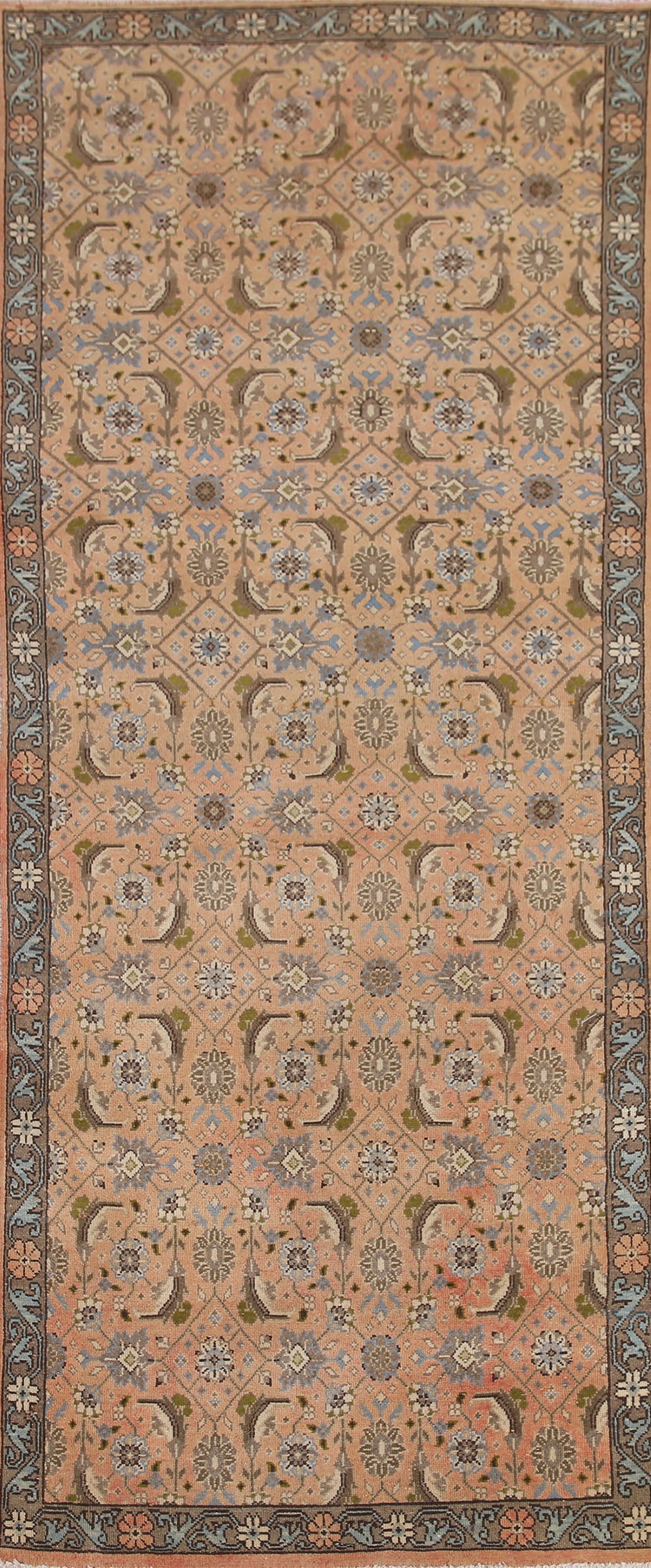 All-Over Heriz Bakhshayesh Persian Runner Rug 4x10