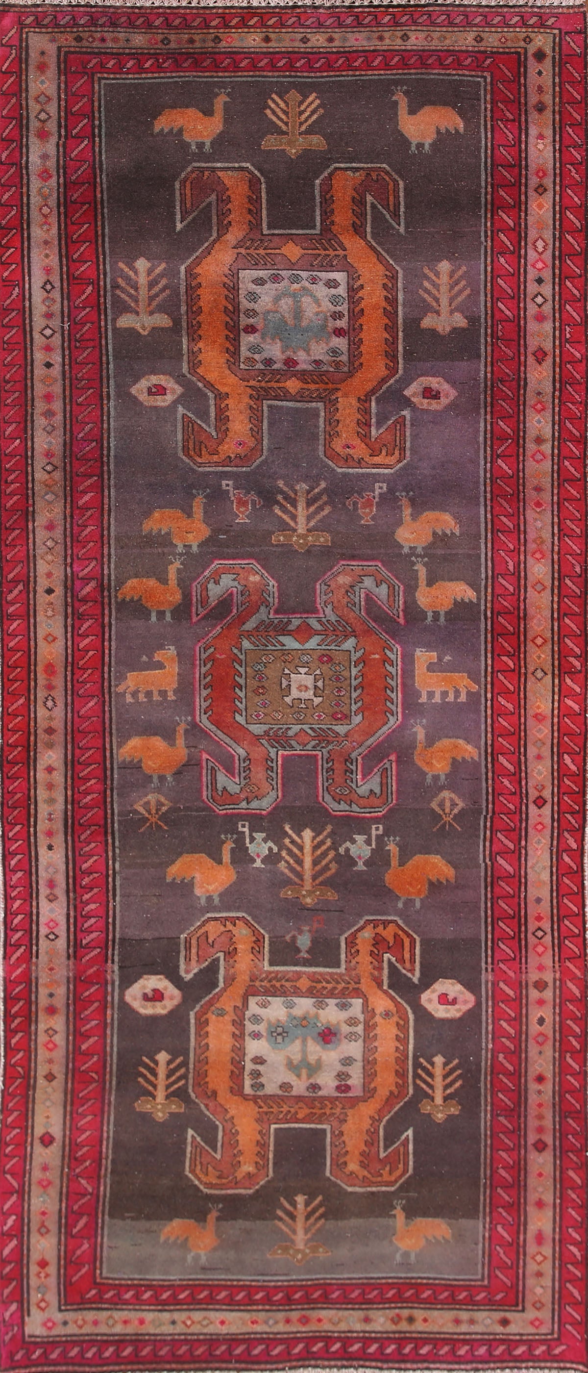 Tribal Ardebil Persian Runner Rug 4x9