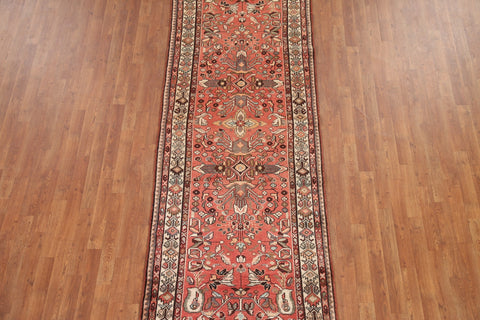 Vintage Wool Hamedan Persian Runner Rug 4x10