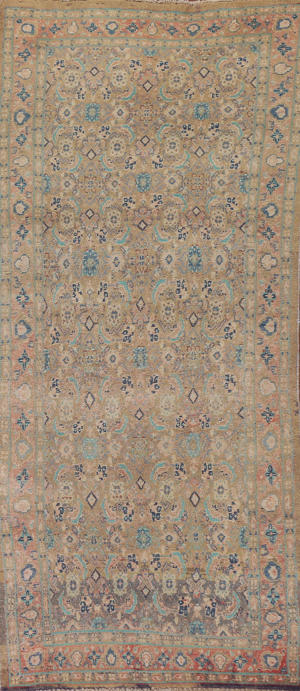 All-Over Wool Mahal Persian Runner Rug 3x9