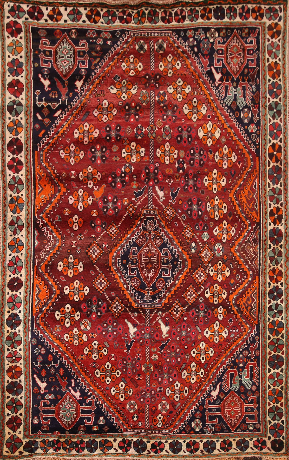 Tribal Red Shiraz Persian Area Rug 6x9