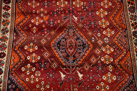 Tribal Red Shiraz Persian Area Rug 6x9