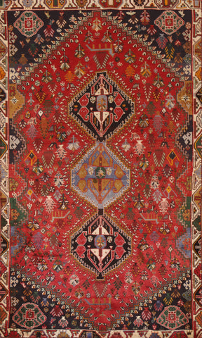 Red Tribal Kashkoli Persian Area Rug 5x8