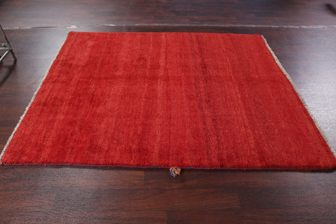 Authentic Gabbeh Persian Red Rug 6x7