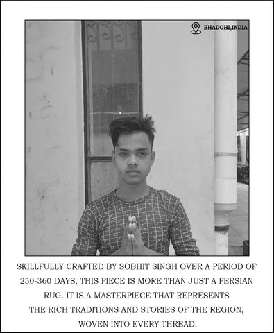 AzureElegance Hand Knotted Persian Rug