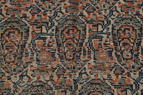 Pre-1900 Antique Senneh Bidjar Persian Vegetable Dye 7x17 Paisley Rug